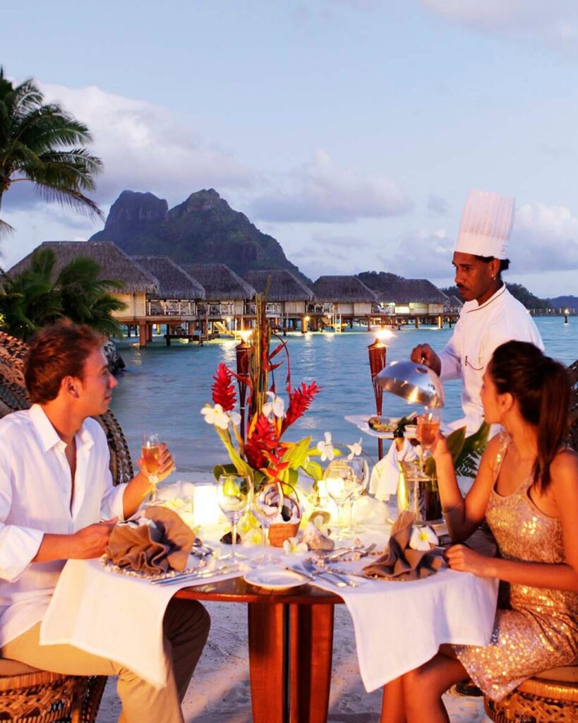 beachfront dinner bora bora
